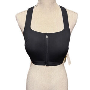 All in Motion Black Zip-Front Sports Bra NWT